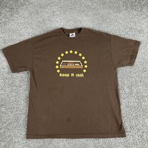 VTG Nintendo Keep It Real Shirt Mens XL Brown 2003 Retro Graphic NES Controller